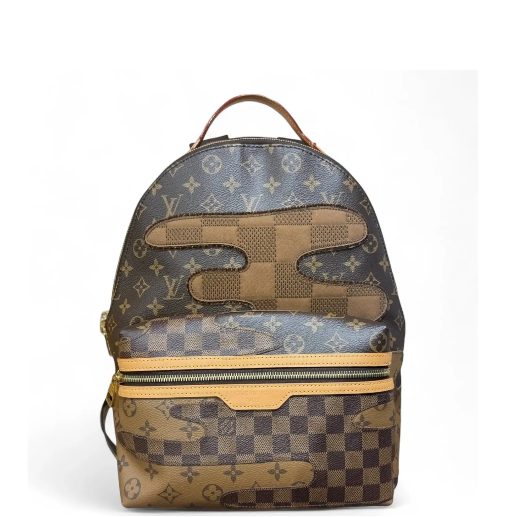 Pre-owned Louis Vuitton Apollo Backpack Monogram Damier Ebene Brown (sf101626e9r) [Shanghai]