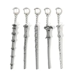 Movie Harry Potter Keychain Fashion Cosplay Magic Wand Pendant Keyring Fans Backpack Accessories Jewelry Gifts
