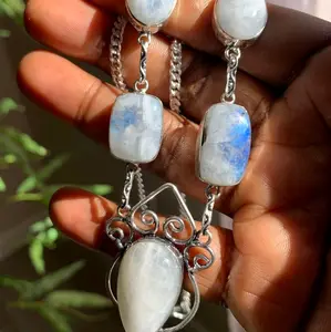Rainbow Moonstone Necklace • Healing Bracelet • Genuine Stone • High Frequency • Jewelry for Women