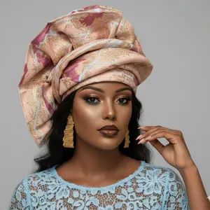 KraftyHobby Authentic Senegalese Headtie – Pre-Tied Gele for Weddings & Events,African Headwrap, Easy to Style,Ready to Wear Gele, Handmade in Senegalese Style,Wrap & Slay,Glow Gele,SlayTies,Tie N Go Gele
