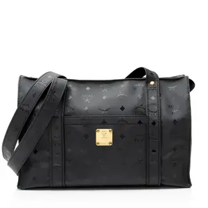 Pre-owned MCM Canvas Tote Bags Vintage Visetos Medium Shopper Tote