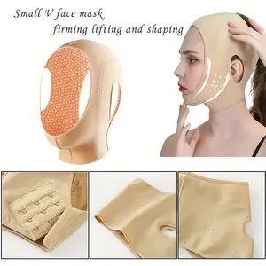 Breathable full face lift bandage mask for women, reused V face lift, unscented, for double chin, muscle, fox eye, sleep - skin care tool