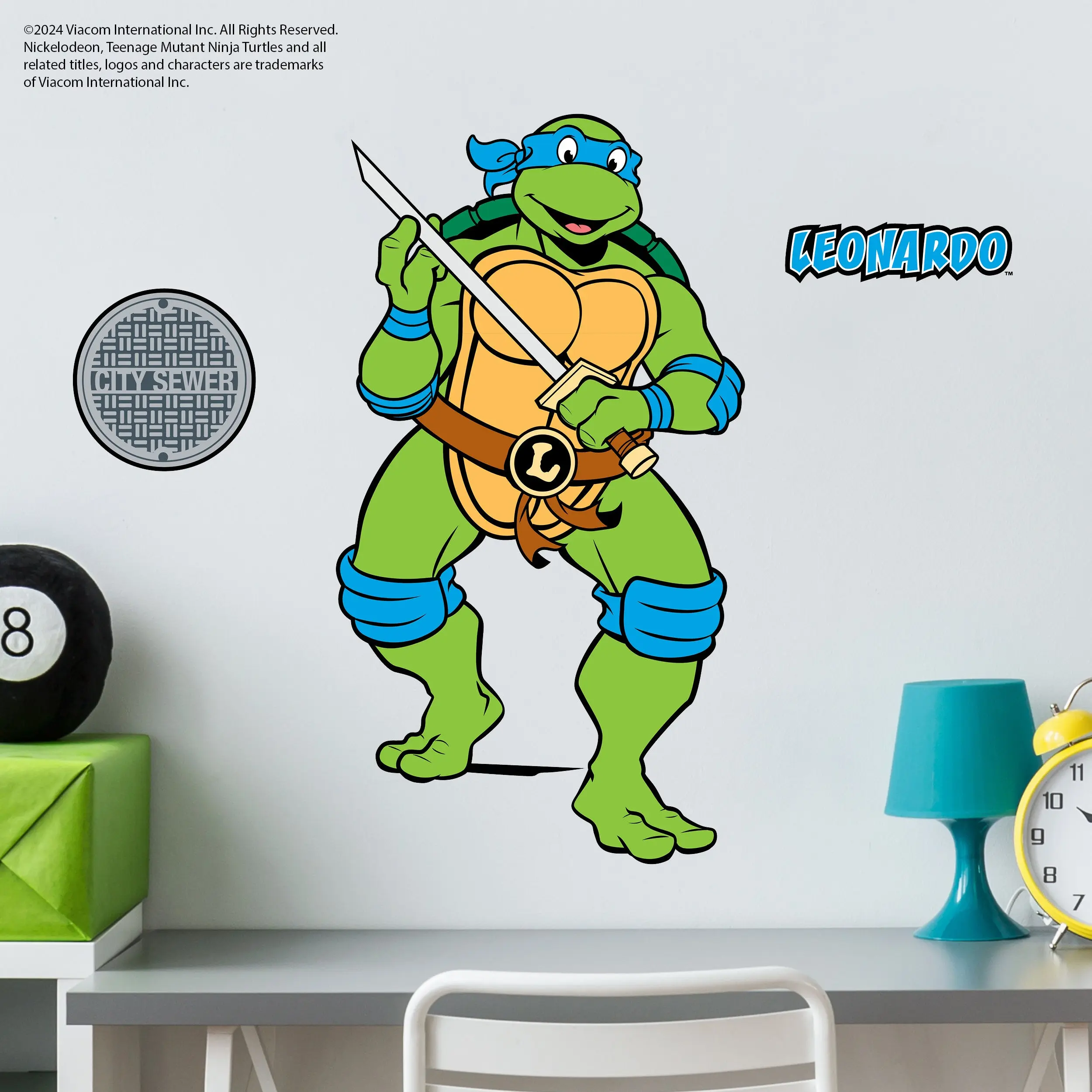 Wall Palz Teenage Mutant Ninja Turtles Leonardo Wall Decal 22" Tall Long Lasting Officially Licensed Nickelodeon Product USA Made