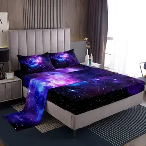 Feelyou Purple Galaxy Bedding Set - Starry Night Sheets, Kids Bedding Set, Luxury Bedroom Decor for Boys and Girls, Bedding Sets For Kids