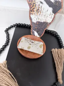 Cowhide Credit Card Holder Keychain - Gift Card holder