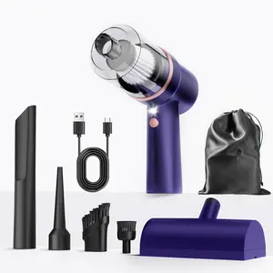 Mini Vacuum Cleaner Cordless with LED Light | 15000 Pa Hand Vacuum Cordless Rechargeable - Portable 3-in-1   Vacuums with Multi-Nozzles for , , , Blue