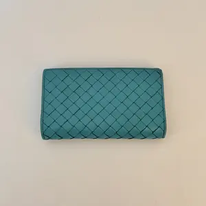 Pre-owned Bottega Veneta lambskin Mini Bags Weave Leather Compact Wallet