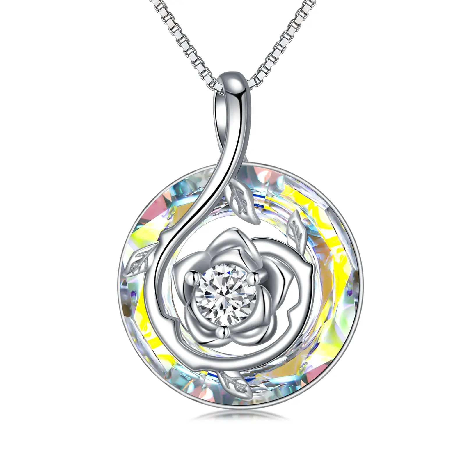 White- Created Round Austrian Crystal