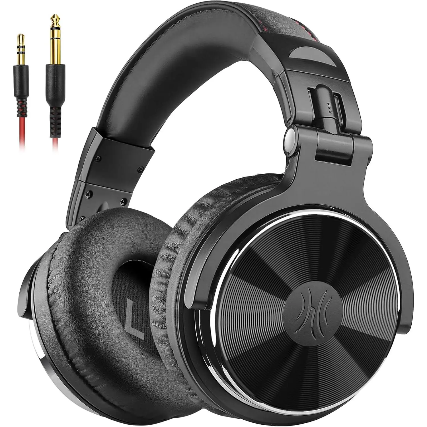 Wired Over Ear Headphones Hi-Res Studio Monitor & Mixing DJ Stereo Headsets with 50mm Drivers and 1/4 to 3.5mm Jack for AMP Computer Recording Podcast  Guitar Laptop - Black