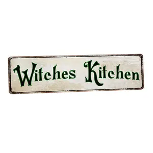POPPY Decor 4 x 16 Inch Vintage Pinche Tin Signs Witches Kitchen Funny Street Metal Signs for Home Wall Bar Man Cave