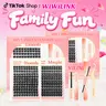 WiWiLINK Nature Lengthening Volume Bomb 3D Universal Eyelash Kit - C/D Curl Lash Cluster Set, 10-18mm DIY Lash Extensions with Ultra-Thin Transparent Bands, Bond, Seal & Remover