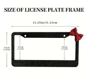 1PC   [Bow & Bling]Acrylic Rhinestone License Plate Frame - 250+ Handset Diamonds, Elegant Car Accessories,Waterproof & UV Resistant, Luxury Car Jewelry outdoorfun