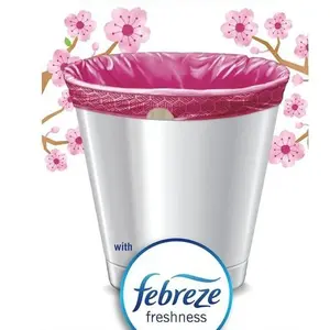 Small Trash Bags 4 Gallon Cherry Blossom Scented Drawstring Garbage Bags 34 Count Odor Resistant for Household Use - Floral