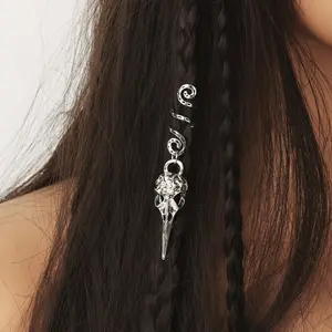 Jewelry - Bird Skull Head Shape Pendant Dreadlock Braid Hair Beads Braids Hair Rings Hippie Style Hair Accessories For Women