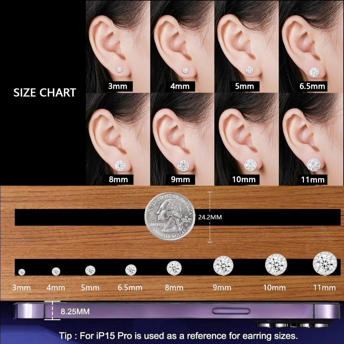【Must be】2026 New Luxury S925 Silver Moissanite Studs | 0.3ct 0.5ct 1ct 2ct VVS High Clarity Fine Ear Jewelry | Timeless Minimal Elegant Unisex for Men Women | Official Authenticity Certificate | Premium Gift for Mother’s Day Daily & Occasion Wear