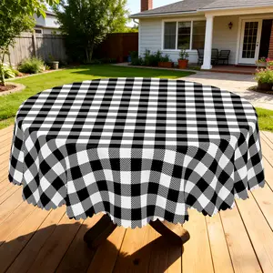 BLIOWL 1 Piece Of Black And White Checkered Tablecloth - Durable Polyester Rectangular Kitchen Table Cover,Machine Washed And Easy To Clean Fabric,Suitable For Holiday Party Decoration,Home Restaurant Decoration,Classic Table Decoration