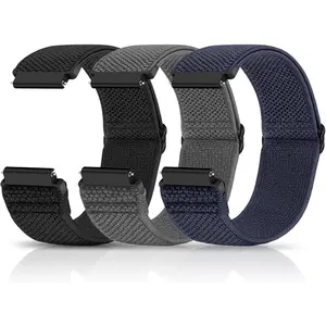 Compatible with 16mm,18mm,19mm,20mm,22mm,24mm Watch Bands Quick Release Replacement Wristband,Adjustable Stretchy Nylon Loop Straps Fabric Braided Elastic Bands for Men