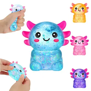 1pcs Axolotl Squishy Stress Ball, Soft TPR Slow Rising Squeeze Toy, Cute Axolotl Fidget Toy for Stress Relief Tool Fidgeting, Anxiety Calming Sensory Toy for Kids Adults