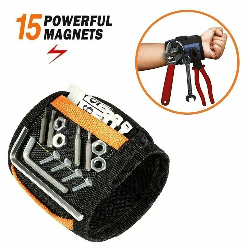 Magnetic Wristband Tool Belt with 15 Strong Magnets for Holder Holding Screws US Does Not Apply Adjustable Velcro Strap Fits Wrist 7 to 13 Inches Durable Lightweight Ballistic Nylon for DIY Projects Home Repairs Electricians