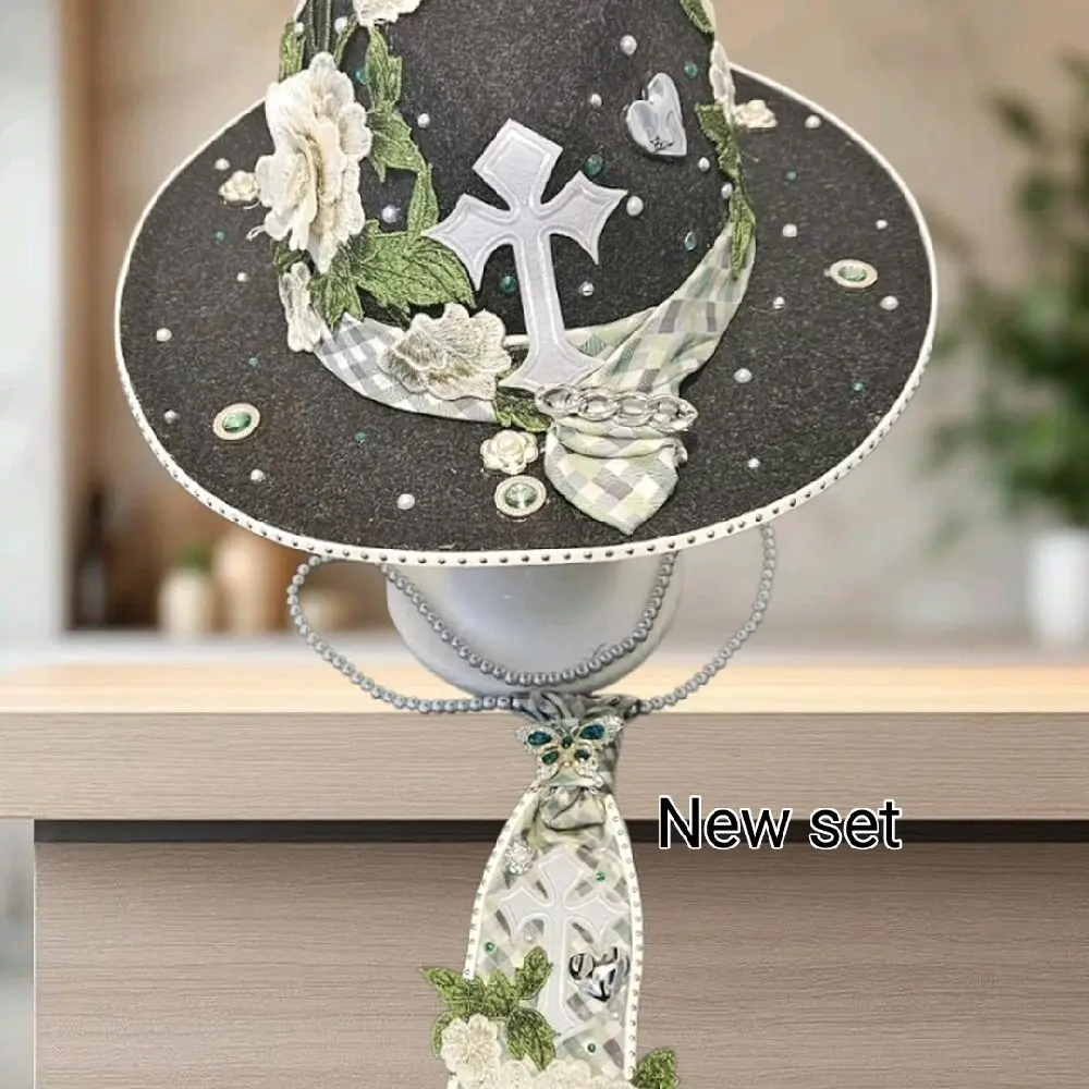 flower fedora tie set