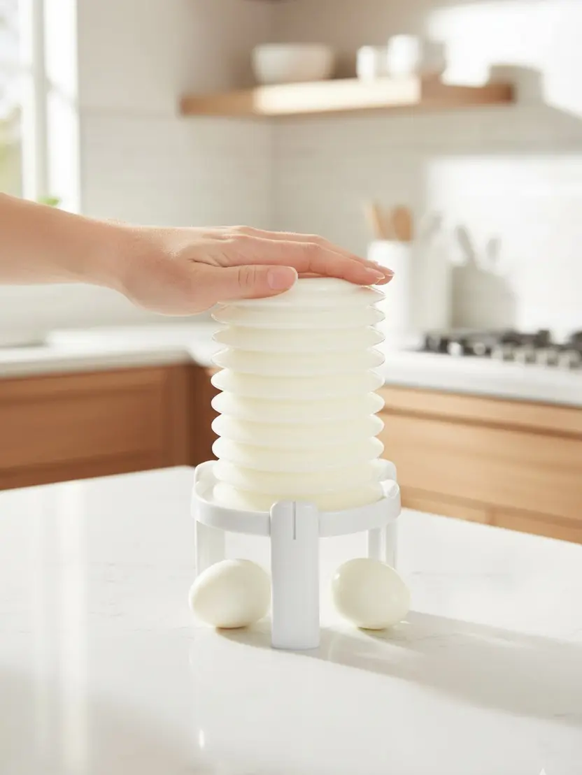 Eggstractor Egg Peeler White Manual Peeler 10x Faster & Easier Peeling Dishwasher Safe Lightweight Kitchen Utensil for Effortless Egg Peeling