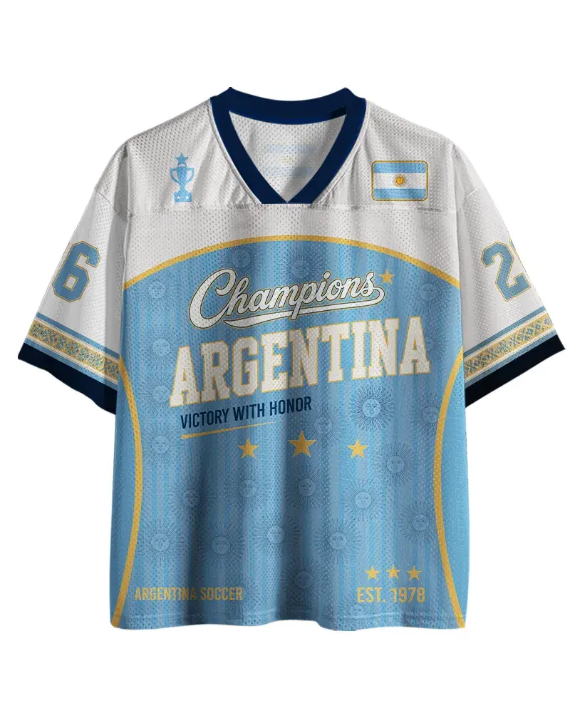 Argentina  'Leo10' Heritage Soccer Jersey – W. C.2026 Edition | Premium Retro Mesh Football Shirt, Quick-Dry Streetwear, Personalized Fan Apparel, Best Gift for Soccer Lovers