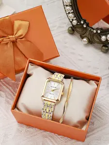 Minimalist Versatile Square Exquisite Fashion Quartz Watch — Fashion Light Luxury Student Watch Set