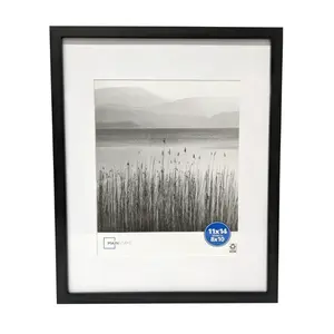 11x14 Matted to 8x10 Linear Gallery Wall Picture Frame, Black