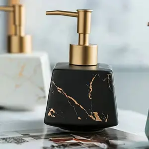 Marble Soap Dispenser - Elegant Bathroom Countertop Accessory