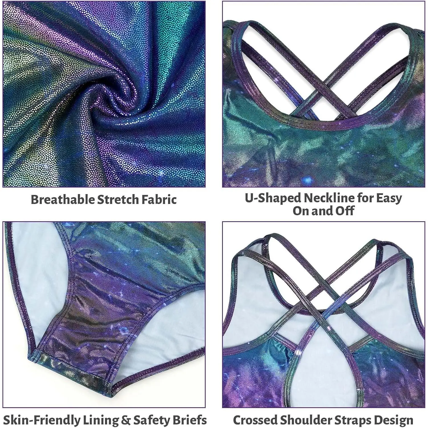 Girls' Sparkly Cross Back Gymnastics Leotard with Shorts - Dance Unitard Biketard Outfit for Ages 3-12 Years, Comfortable Stretchy Fabric Perfect for Ballet, Cheerleading, Performance, and Practice Girls' Sparkly Cross Back Gymnastics Leotard with Shorts - Dance Unitard Biketard Outfit for Ages 3-12 Years, Comfortable Stretchy Fabric Perfect for Ballet, Cheerleading, Performance, and Practice