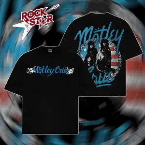 [ Rock Star ] Vintage Motley Crue Band Tour Rock Shirt 80s 1980s Music Graphic Tee, Rock Band Shirt, Retro Music Tee, Rock Music Lover Shirt, Vintage Band Shirts Casual Comfort Cotton Fabric Fit Top , Top Men's and Women's Clothing