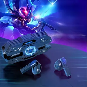 Wireless Gaming Earphone, Wireless Gaming Headset, Low Latency Electronic Sports Earphone with LED Power Display Charging Case, Music & Game Mode Earbuds for Home, Office, Outdoor