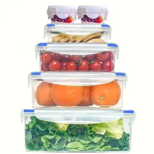 Food storage containers, four sizes available, reusable, airtight PP material snap-on storage boxes with lids, perfect for home refrigerator and kitchen organization, saving space and stackable.