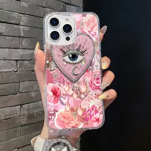 Magnetic Soft MagSafe Case for iPhone 11/12/13/14/15/16/17 Pro Max - Angel Number Evil Eye Collage, Aesthetic Pattern, Lightweight, Anti-Scratch Smartphone Cellphone Handheld Devices Accessories