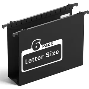 Extra Capacity Hanging File Folder Letter Size, Heavy Duty 2" Expansion Hanging File Folders with Tabs, 6 Pack Plastic File Cabinet Folders, Hanging File Organizers for Bulk Files Medical Charts