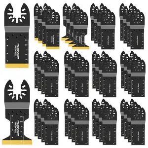 10pcs Titanium Oscillating Saw Blades, Multitool Blades For Cutting Hard Material, Metal Nails Wood And Plastic, Oscillating Tool Blades Kits Fit All Models