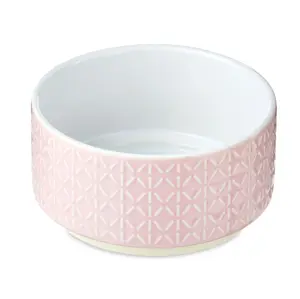 Small Ceramic Pet Bowl for Dogs - Pink Color, Ideal for Small Pets, Versatile Design