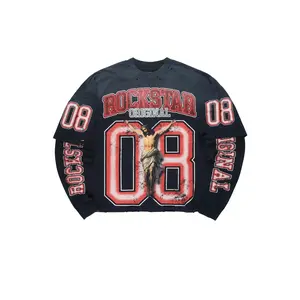 Tariqa Black/Red Double Layer Graphic T-Shirt Tariqa Black/Red Double Layer Graphic T-Shirt