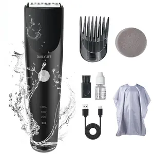 Body Trimmer, Versatile Hair Clipper with Adjustable Guide Comb and Ceramic Blade Heads, Waterproof Groin Hair Trimmer for Optimal  Hygiene, Rechargeable Electric Razor in Sleek Black Design