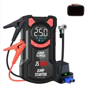 10-in-1 Portable Car Battery Jump Starter with Air Compressor, 6000A 160PSI Portable Car Jumper Starter (All Gas 12L Diesel), 12V Jump Box Car Battery Jump Starter with Jumper Cables, Lights