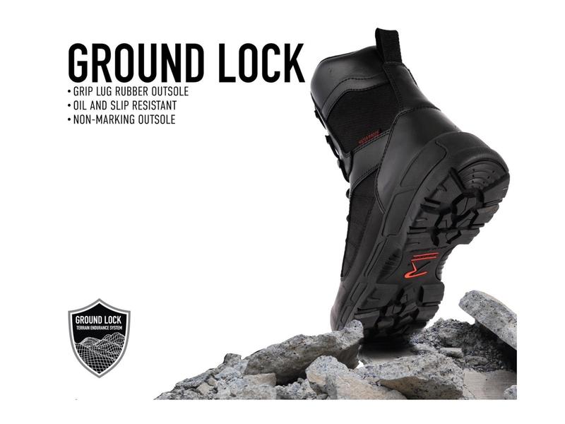 Rothco Guardian Composite Toe 8 Inch Tactical Boot Black - H20 Lock Waterproof, Molded EVA Footbed And EVA Midsole, Ground Lock Terrain Endurance System, Workwear Footwear,  Walking Shoes Closed Leather