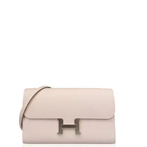 Pre-owned HERMÈS Leather tote bags Hermes Constance To Go Wallet Epsom 09 Mauve Pale (ys022626c5)