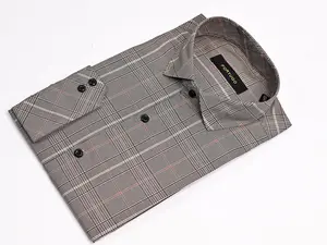 Fortugo Olive Plaid Shirt for Men Slim Fit Button Down Full Sleeve Menswear Solid Elegant Designs Formal Top Casual Dress Cotton Soft Long sleeves for Office home party