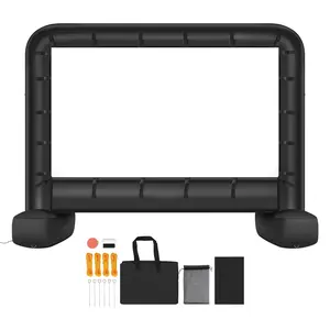 14 ft Inflatable Movie Screen 600D Washable 16:9 Portable Storage Bag for Outdoor Home Theater Theme Party Pool Fun
