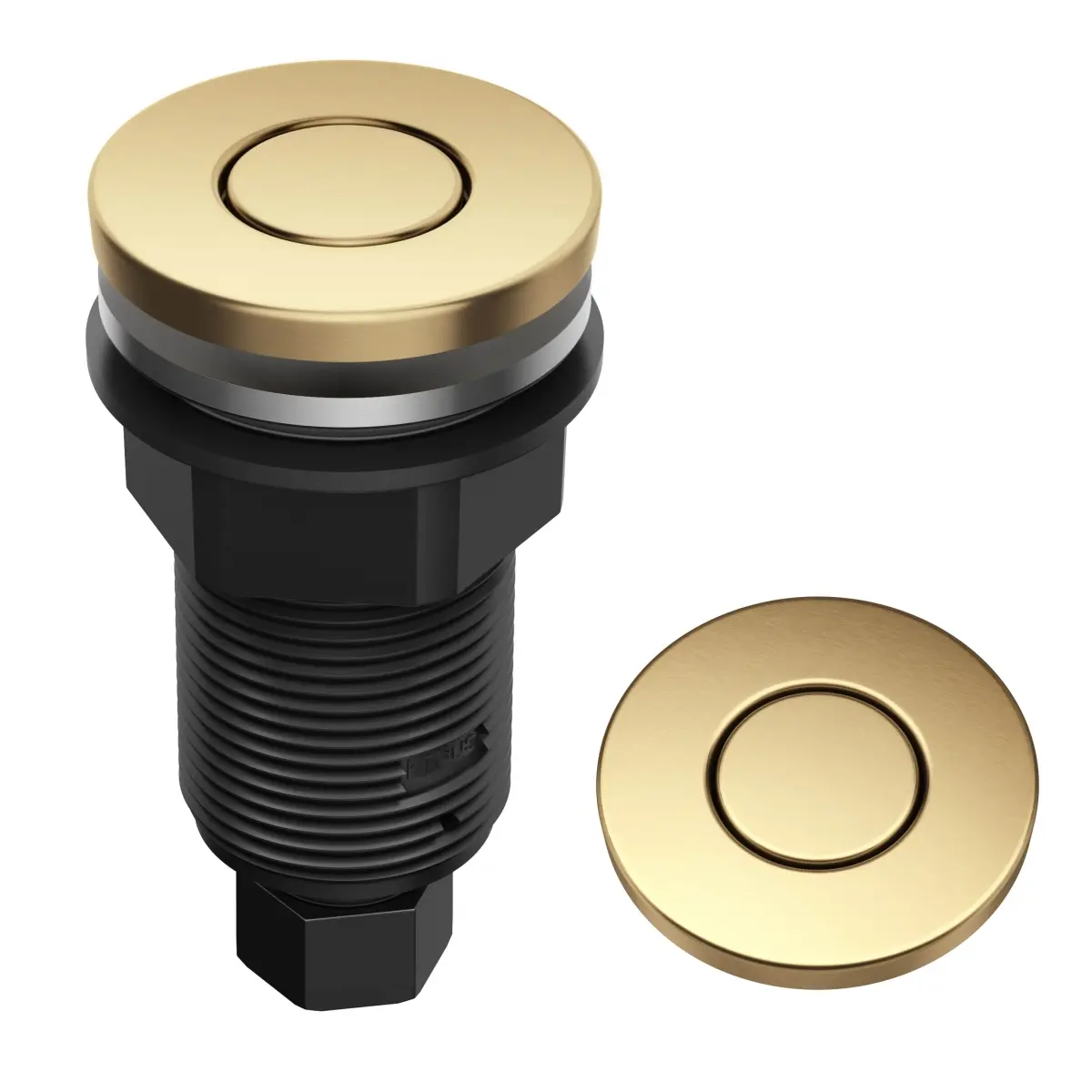 Kraus KWDB-20BB Flat-Top Garbage Disposal Air Switch Button, Brushed Brass