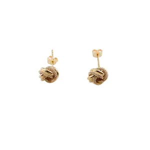 Aretes Nudo del Amor en Oro 14K. Estilo Elegante