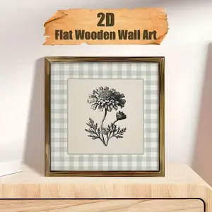 2D Artwork - 1-piece, wooden framed wall art with vintage plants and flowers, for home decorationSuitable for living rooms, bedrooms, and corridors. Dimensions are 8X 8inch
