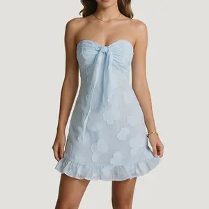 Hello Molly Delightful Dreams Strapless Mini Dress Blue