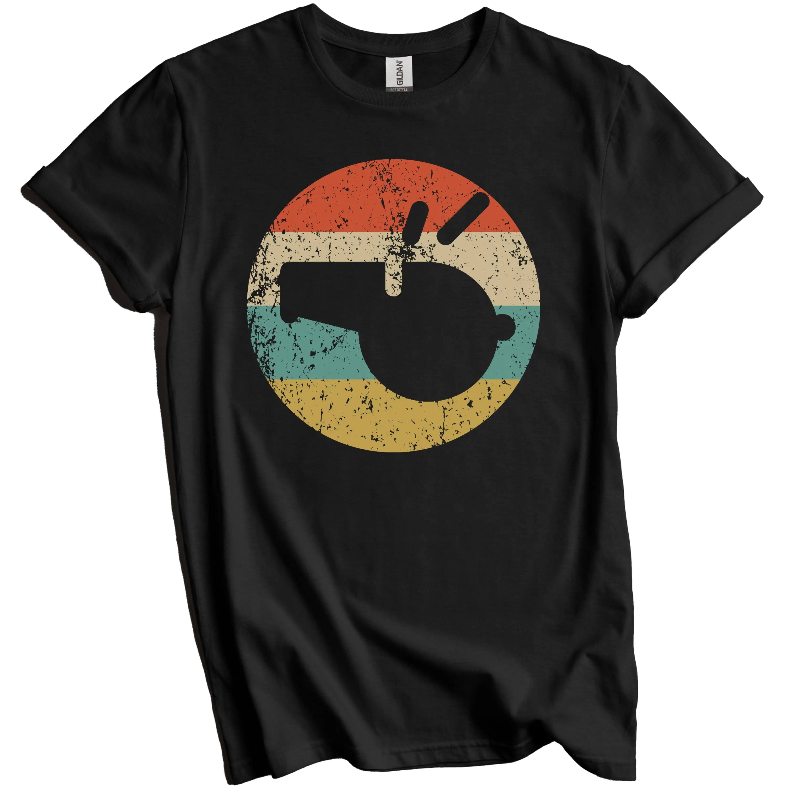 Referee Shirt - Gift for Referee - Retro Sports Ref Whistle Icon T-Shirt