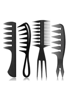 Wide Tooth Design Hair Styling Comb Set, Professional Hair Comb Set, Hair Salon Tools & Accessories for Men & Women, Hair Styling Kit, Hairdressing Set
